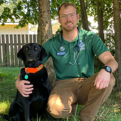 Oceanside Veterinary Hospital - Clark with pet dog